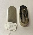 Glass syringe - Glass syringe in a chrome box (lidded), syringe mounte…