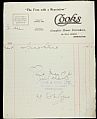 Receipt - Papers from Mr Shaw, Midland Bank Manager. Receipt from Cook…