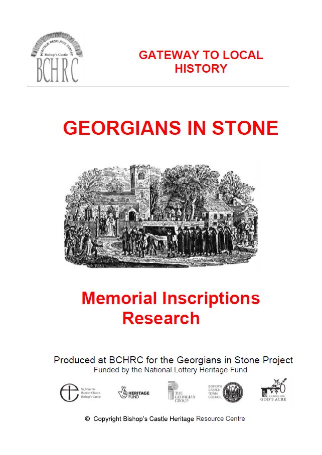 Cover of Memorial Inscriptions Research report