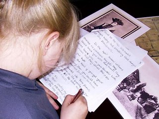 Girl writing
